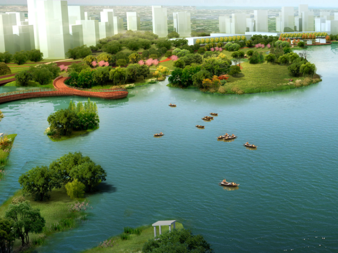 [江苏]南通市经济技术开发区核心区域景观规划(带状,水绿渗透)